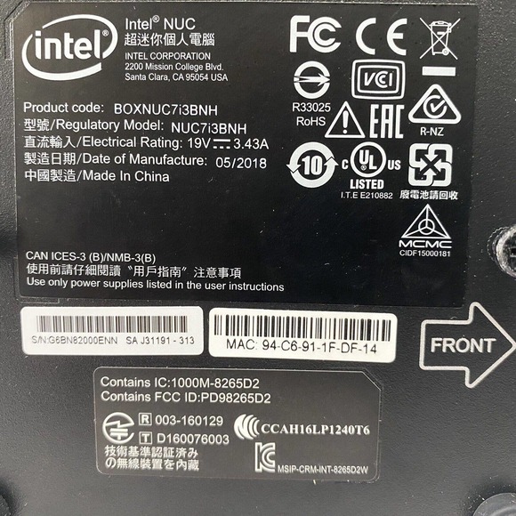 Intel | Computers, Laptops & Parts | Intel Nuc Mini Pc Nuc7i3bnh Core ...